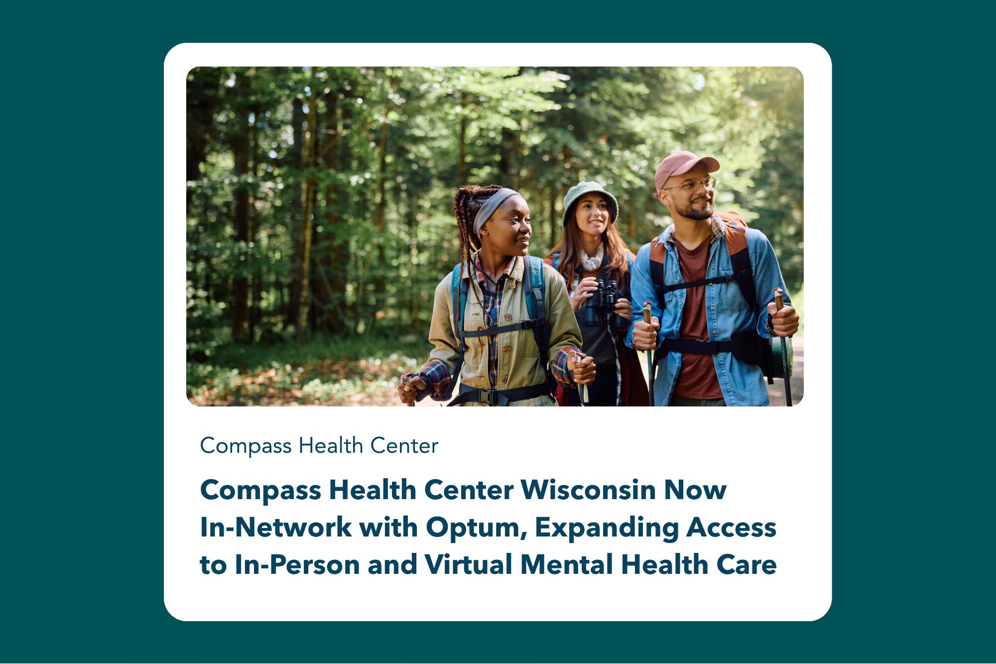 Compass Health Center Wisconsin Now In-Network with Optum, Expanding Access to In-Person and Virtual Mental Health Care  - Compass Health Center