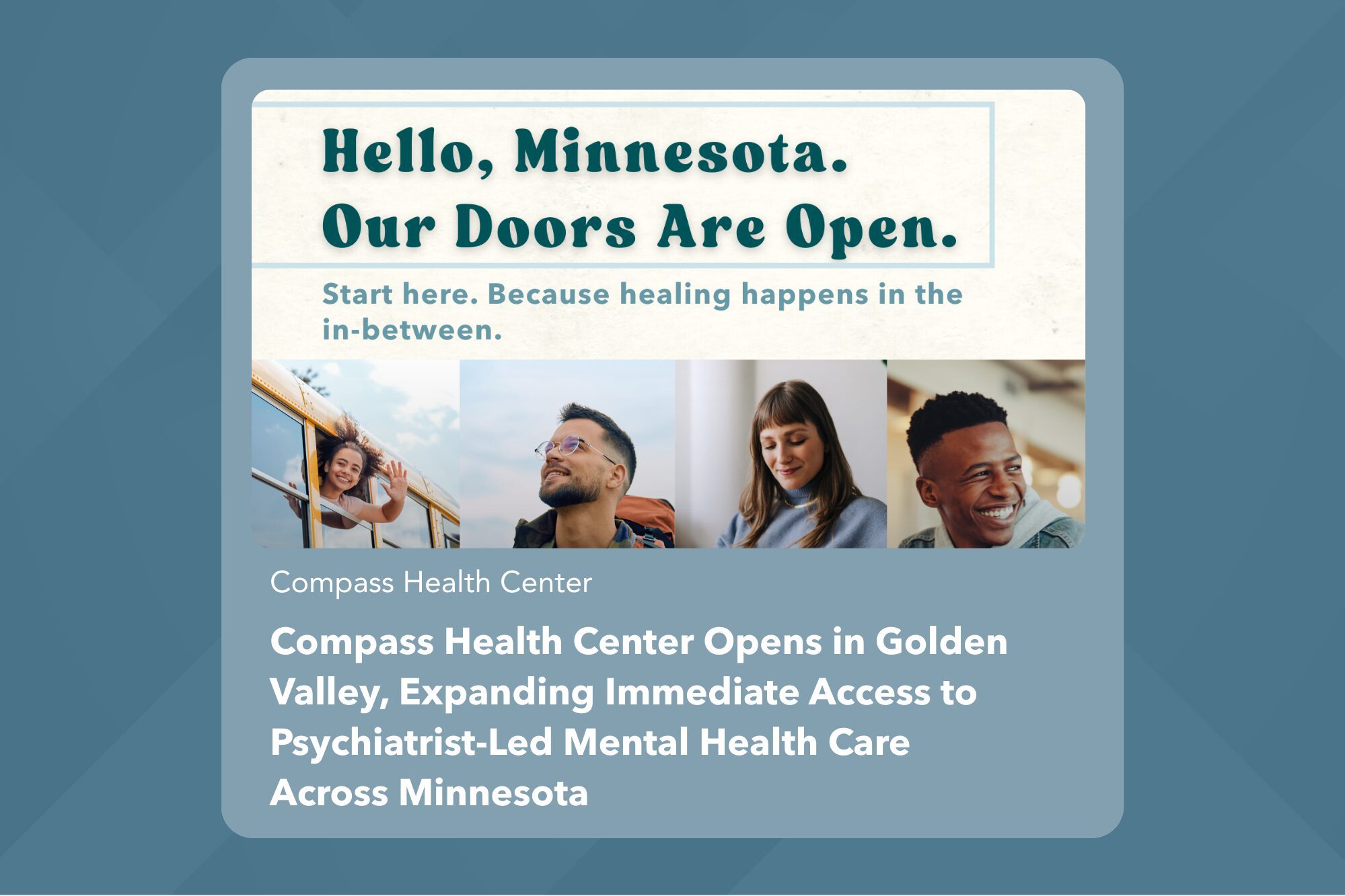 Compass Health Center Opens in Golden Valley, Expanding Immediate Access to Psychiatrist-Led Mental Health Care Across Minnesota  - Compass Health Center