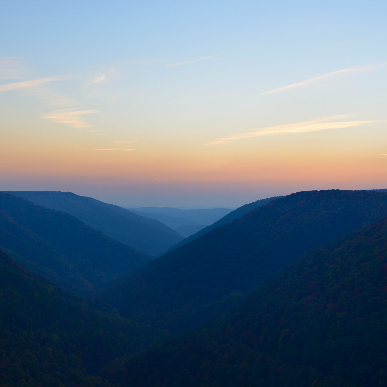 virginia smoky mountains at sunset